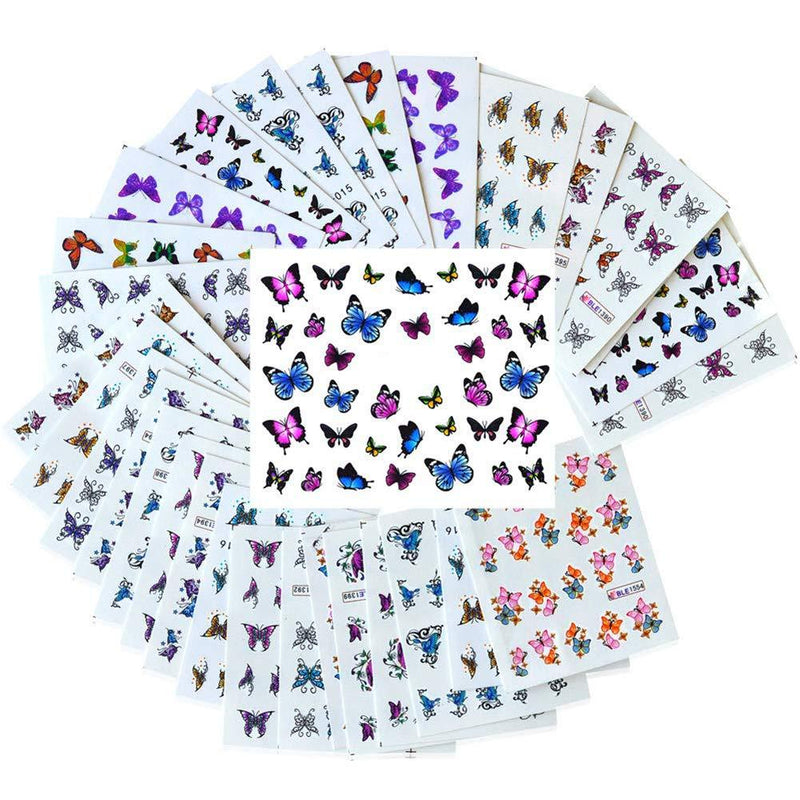 Butterfly Nail Art Stickers, Colorful Butterflies, Nail Art Stickers Decals Butterfly Design, for Nails Art Design Water Transfer Decals Butterfly Nail Art Foil Sticker Set Manicure Tips Butterfly - BeesActive Australia