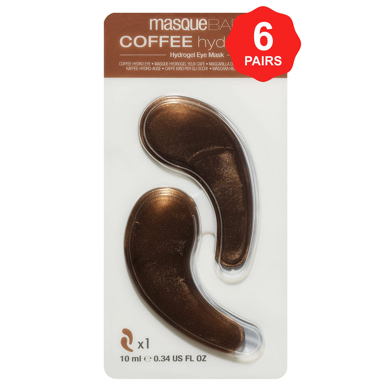masque BAR Hydrogel Eye Patches Coffee Extract (6 Pairs) — Korean Under Eye Skin Treatment — Moisturize and Hydrate Skin Around Eyes — Reduce Puffiness, Restores Skin Radiance, Softness & Elasticity Coffee Eye Mask 6 Pairs - BeesActive Australia