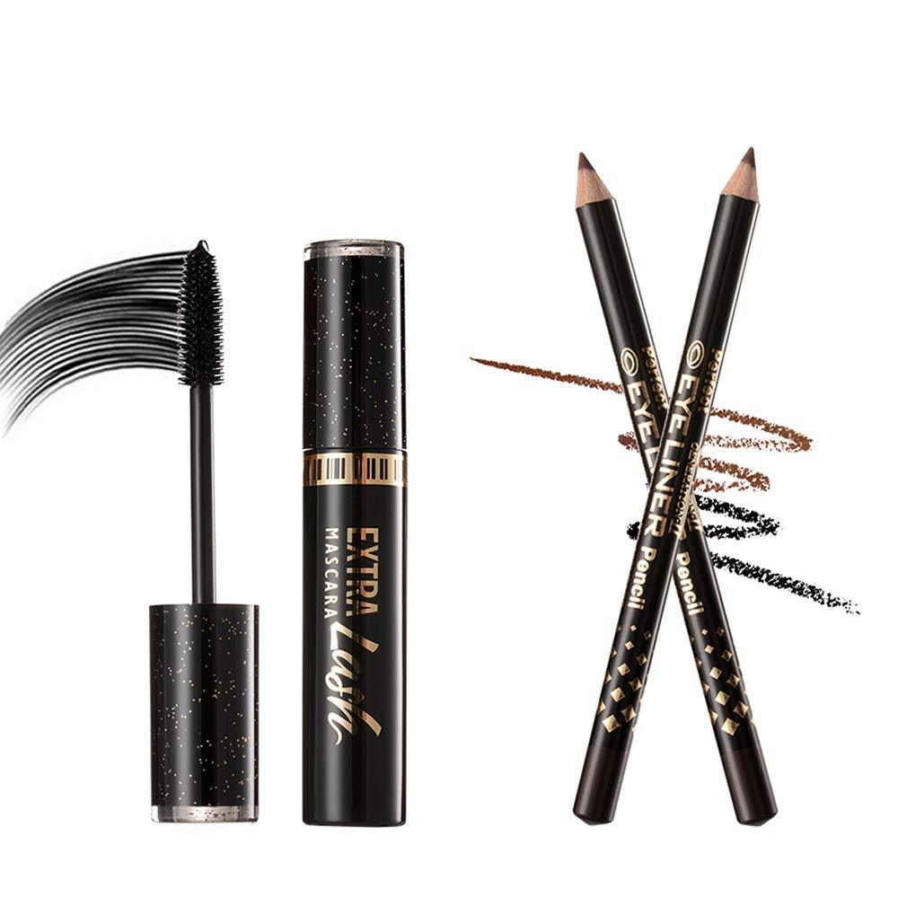 BesLife Non Smudge Curling Eyelash Makeup Mascara (Black), with 2 gifts Eyebrow Pencils (Brown+Black) - BeesActive Australia
