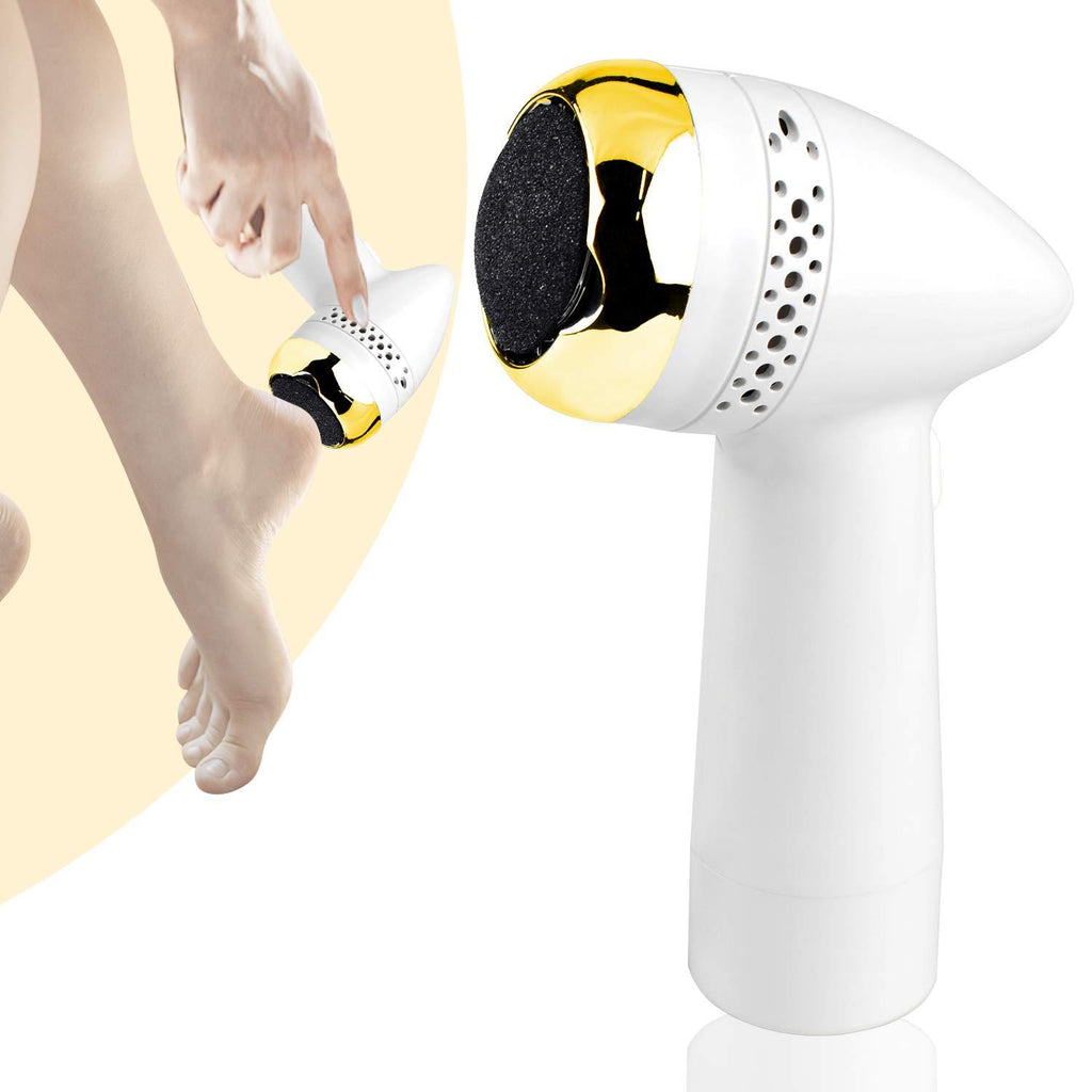 100FIXEO Electric Vacuum Adsorption Foot File Grinder Pedicure Callus Remover For Feet Scrubber Remove Dry Dead Hard Cracked Skin (Gold) Gold2 - BeesActive Australia