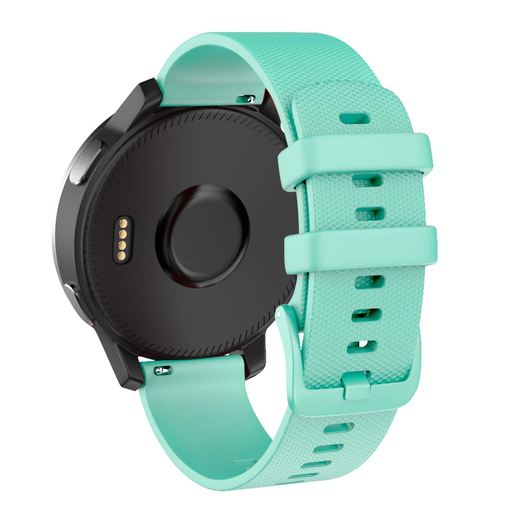 ISABAKE Band for Garmin Vivomove 3s/Vivoactive 4s, 18mm Quick Release Soft Silicone Replacement Strap, Compatible with Garmin Move 3S / Garmin Active S (Teal) Teal - BeesActive Australia