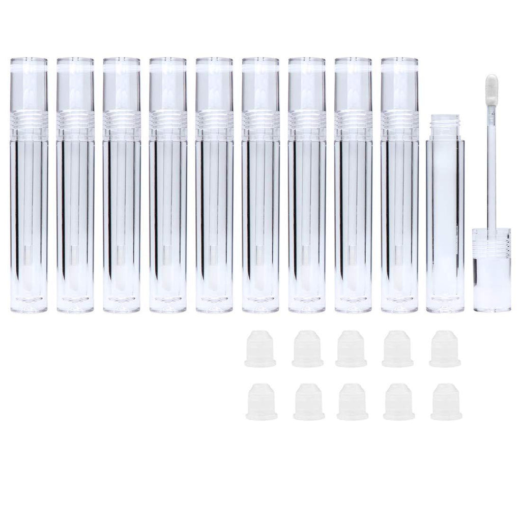 Lip Gloss Tubes with Wand Empty, 10 Pack 5ml Transparent Lip Gloss Containers, Clear Crystal Lip Gloss Tubes with Rubber Stoppers for DIY Lip Gloss - BeesActive Australia