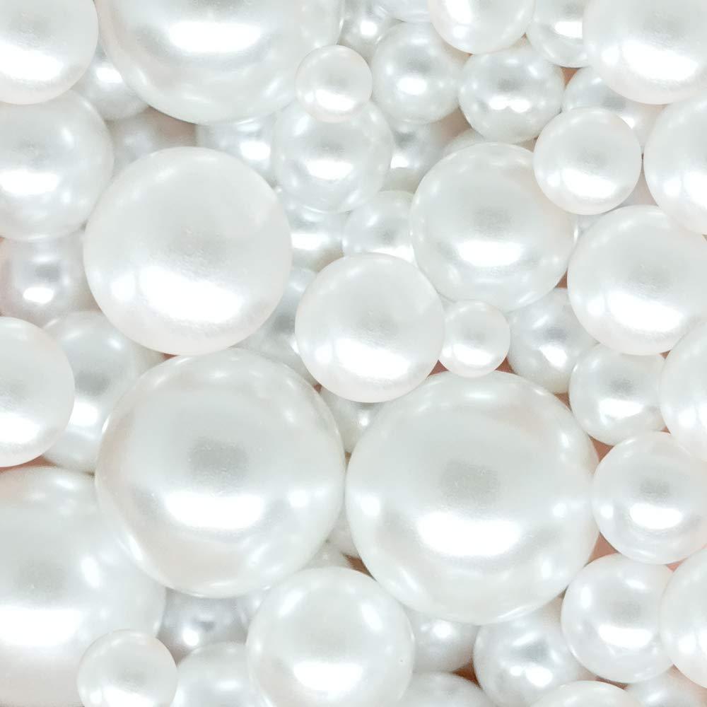 Lifestyle-cat 4 Size 330pcs Assorted Pearls Beads No Holes White Pearls Beads 5mm, 6mm, 8mm, 12mm Pearls for Vase Filler, Table Scatter, Wedding, Birthday Party, Home Decoration - BeesActive Australia