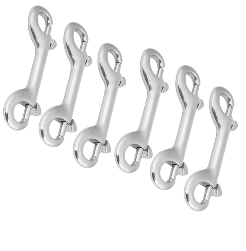 6 Pcs Marine Grade Double Ended Bolt Snap Diving Hook Clips,Scuba Trigger Clip,Large 4-1/2'' 115mm 316 Stainless Steel silver - BeesActive Australia