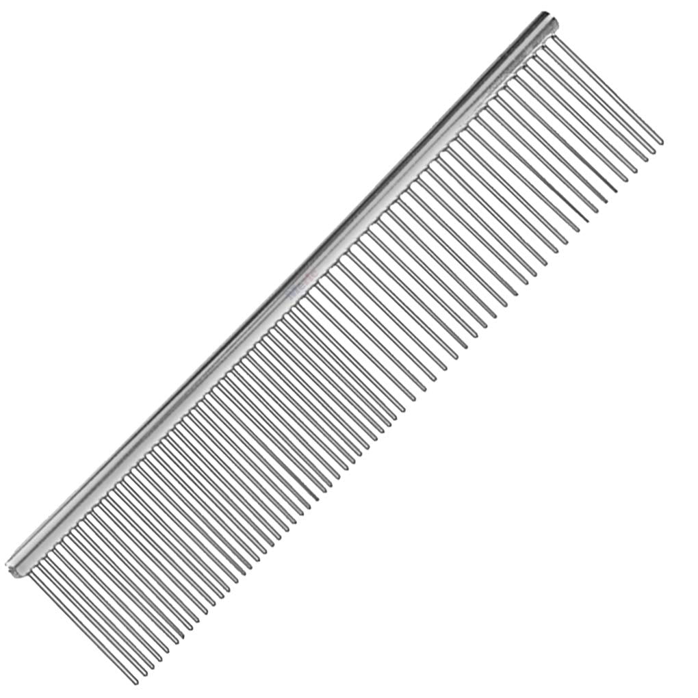 Meric Pet Grooming Comb, Stainless Steel Teeth, Detangling and Loose Fur Brush, Encourages Hair and Skin Follicles, Perfect for Small & Medium Cats and Dogs (Small ( 7.5" x 1.3" )) Small ( 7.5" x 1.3" ) - BeesActive Australia