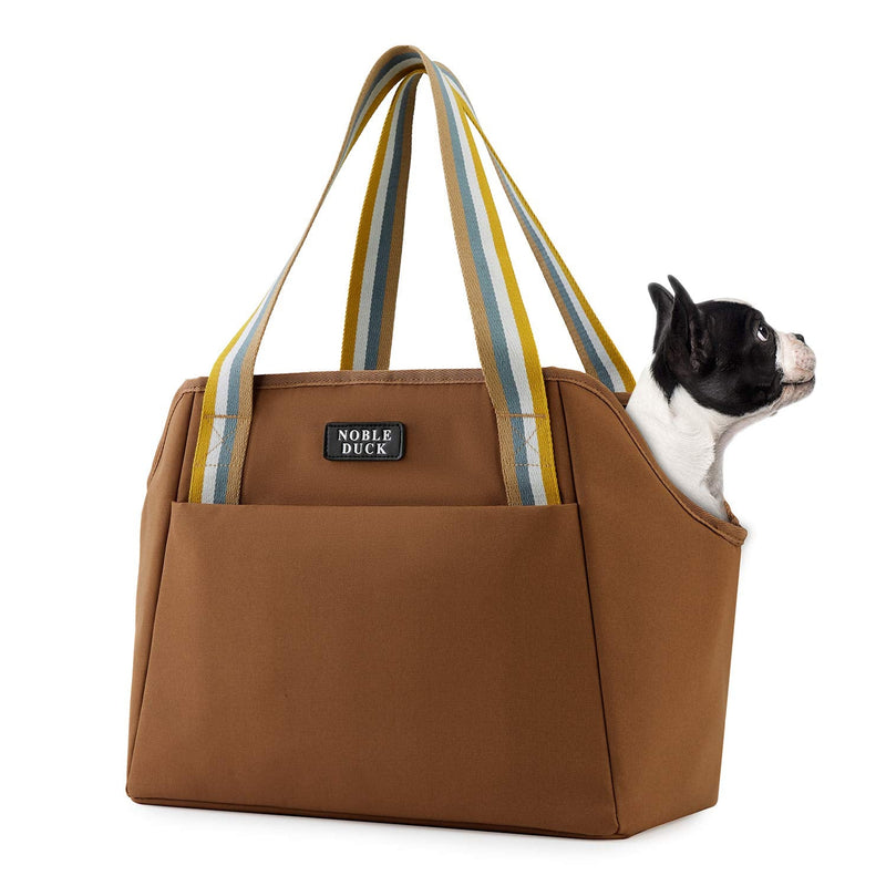 NOBLE DUCK Small Dog Carrier Purse with Pockets, Portable Small Dog/Cat Soft-Sided Carrier with Adjustable Safety Tether, Versatile Pet Carrier Tote for Subway/Shopping/Hiking/Traveling Khaki - BeesActive Australia