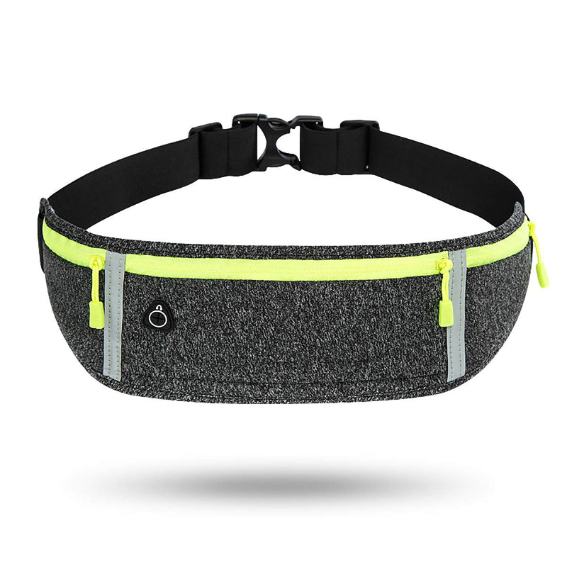 Sports Waist Pack, Ultra Slim Bounce Pouch Fitness Workout Belt Exercise Bag for Hiking Cycling Climbing, Support Up to 6.9" Smartphone Running Gym Marathon Cycling (Grey) Grey - BeesActive Australia