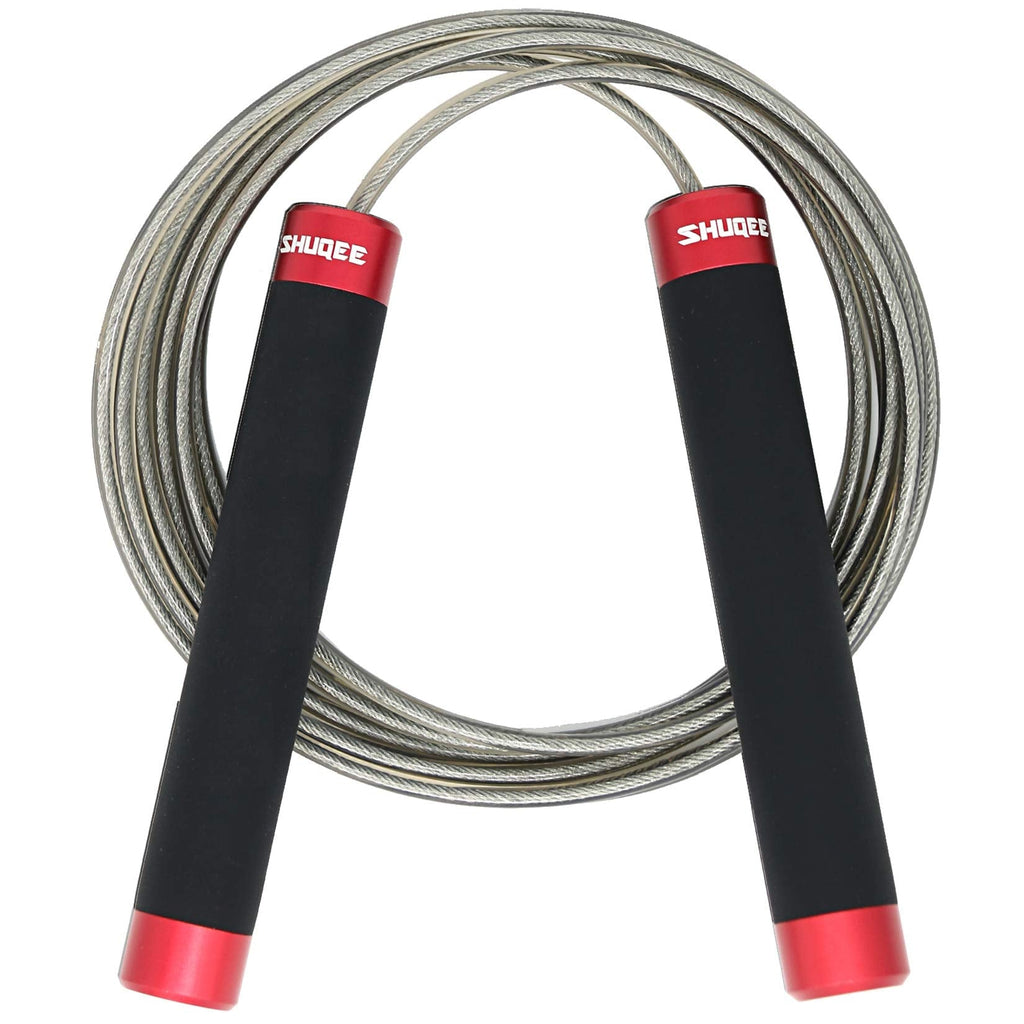 SHUQEE Weighted Jump Rope Workout-Aluminum Handles,Silicone Grips&2 Durable Ropes for Fitness, Crossfit, Cadio, Double Dutch-Speed Skipping Rope for Adults Jumping Rope for Men Women FIRE RED - BeesActive Australia