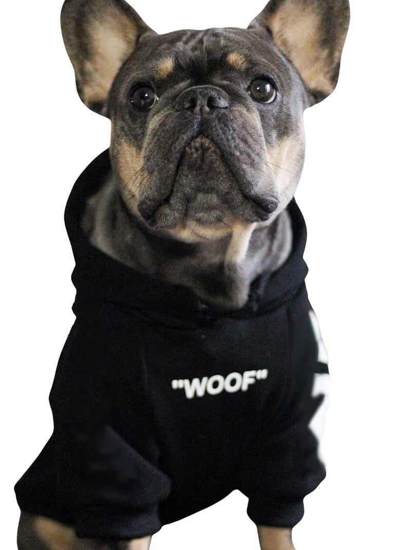 ChoChoCho Stylish Dog Hoodie Dog Clothes Streetwear Cotton Sweatshirt Fashion Outfit for Dogs Cats Puppy Small Medium Large 2XL (Chest: 21''-23.6'' / Suggest: 23-31 lbs) Black - BeesActive Australia