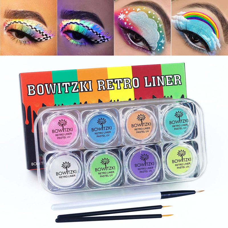 Bowitzki 8x5 Gram Water Activated Eyeliner Hydra Liner Makeup Pastel UV Glow Color Graphic Face and Body Paint - BeesActive Australia