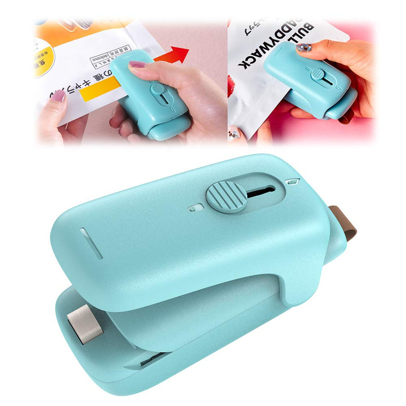 TYHJOY Mini Chip Bag Sealer, Handheld Heat Vacuum Sealer and Cutter, Portable Chip Bag Resealer Machine for Snack Plastic Fresh Bags Cookies - Green - Battery Not Included - BeesActive Australia