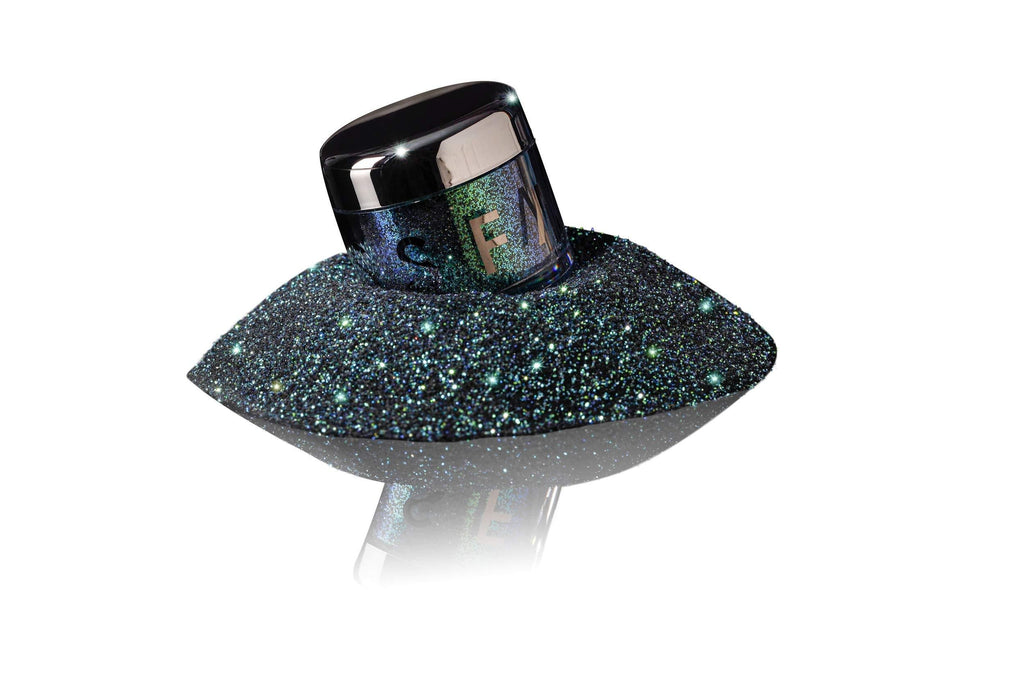 Miss Fame Loose Glitter for Lips, Face & Body - Iridescent Blue w/ Emerald Green Base - Dramatic Holographic Makeup | Perfect for Women, Men, Makeup Artists & Drag Enthusiasts (Force of Nature) Force of Nature - BeesActive Australia