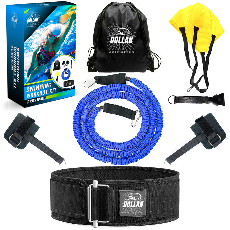 3 Ways to Use Swim Tether Stationary Swimming Equipment Kit,Swim Training Belt,Swim Belt for Adults,Women Kids Swimming Resistance Belt,Ankle Bands,Parachute,Swim Trainer,Bungee Cords, Static Harness - BeesActive Australia