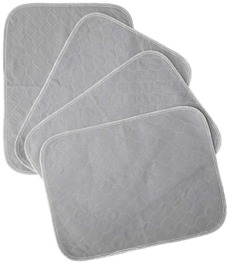 Kluein Pet Training Pads for Dogs | Non-Slip Absorbent | Washable Pee Pads for Dogs Cat Rabbit Guinea Pig Small Pets, Travel Carrier, Dog Crate Mat, Food Mat 4-Pack S 18x24in Grey - BeesActive Australia