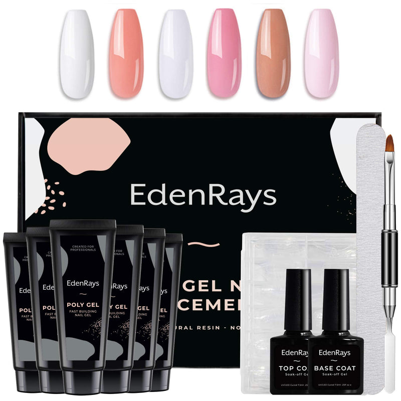 EdenRays Poly Gel Nail Extension Kit, 6 Colors Nail Extension Builder Gel Kit, All-in-One Kit - BeesActive Australia