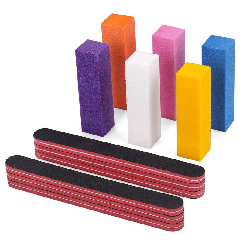 Nail Files and Buffers, 100/180 Grit Nail File and Rectangular Art Care Buffer Block Tools by HAWATOUR - BeesActive Australia