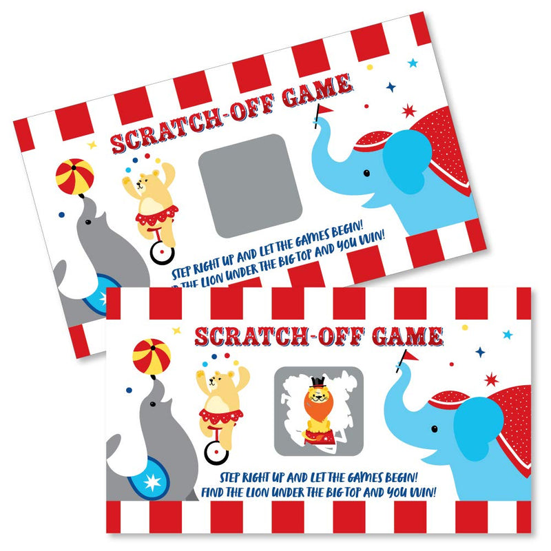 Big Dot of Happiness Carnival - Step Right Up Circus - Carnival Themed Game Scratch Off Cards - 22 Count - BeesActive Australia