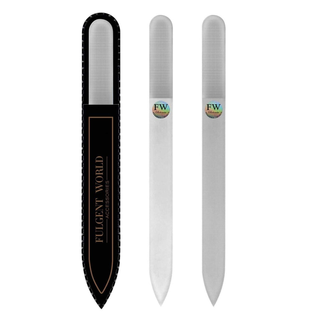 NEW DUO GLASS NAIL FILE & POLISHER - Unique 2-IN-ONE Classic Nail File & Buffer Shiner by Fulgent World - BeesActive Australia