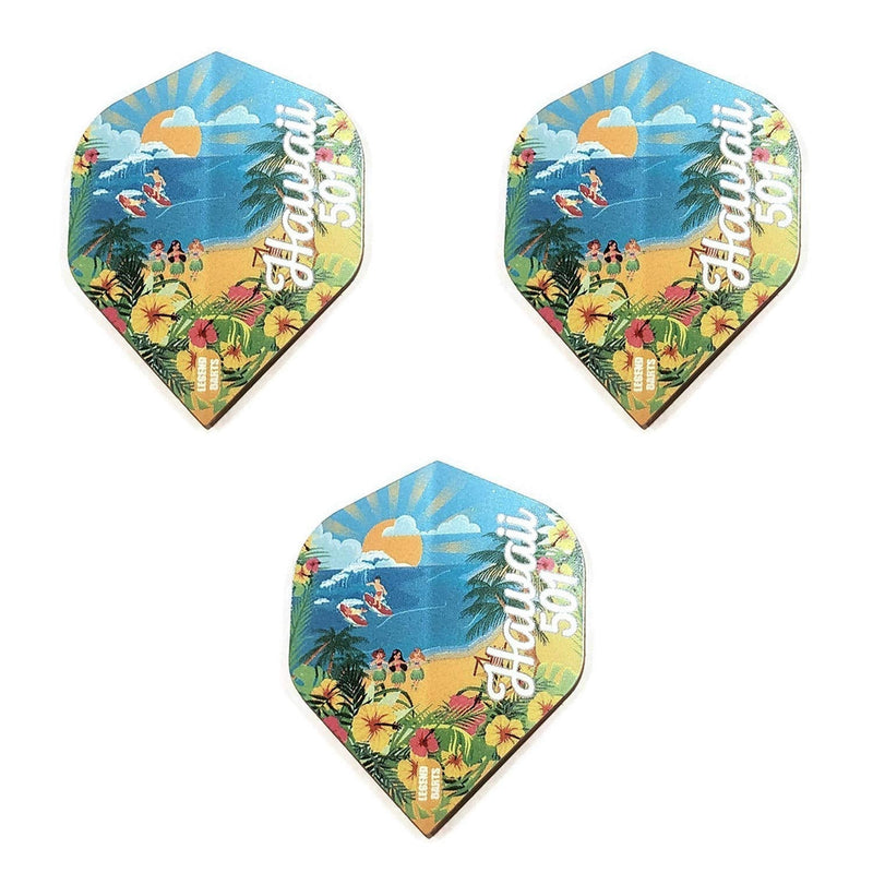 Legend Darts Wayne Mardle Hawaii 501 Standard Flights, 100 Micron (3 Sets - 9 Flights) - BeesActive Australia