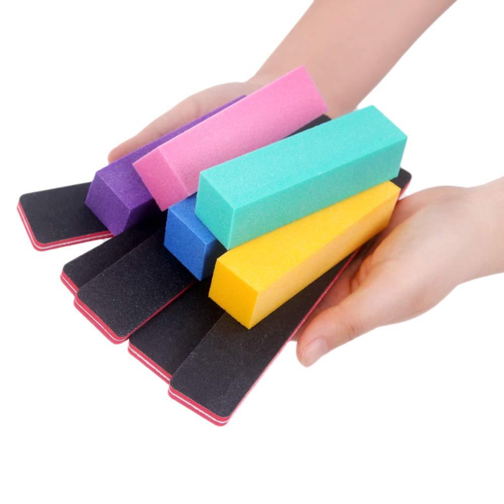 Nail Files and Buffer Professional Manicure Tools Kit, 5pcs Nail Buffer Block and 5pcs 100/180 Grit Double-sided Nail Files Use for Home or Salon Nail Art - BeesActive Australia