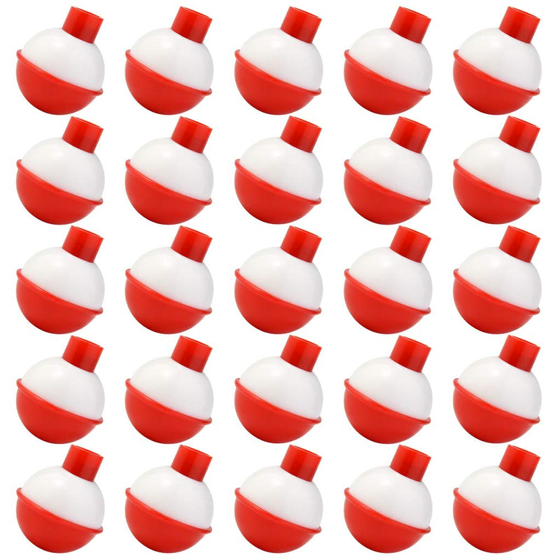 Bskifnn 50 PCS Round Fishing Bobbers 1 Inch Float Bobbers Push Button - Red and White ABS Material - BeesActive Australia