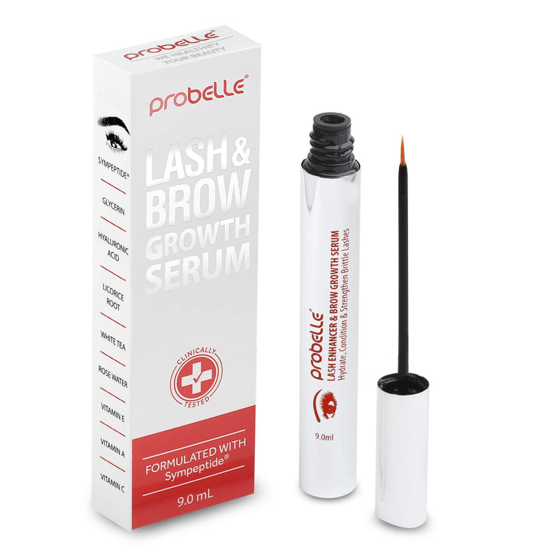 Probelle Lash & Brow Growth Serum, Eyelash Enhancer and Eyebrow Formula with Sympeptite Bioactive Peptide Blend, 9 mL - BeesActive Australia