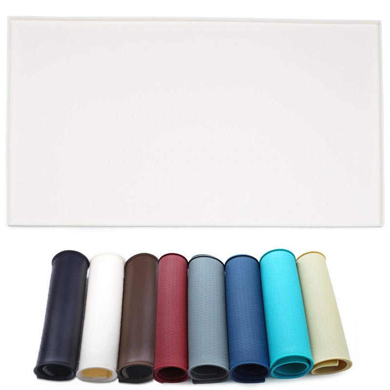 AMZNOVA Dog Feeding Mat, Silicone Pet Food Mat, Food Grade Waterproof Anti-Messy Raised-Edges Mat for Puppy Kitty Dog Cat L: 24x16inch Ivory - BeesActive Australia