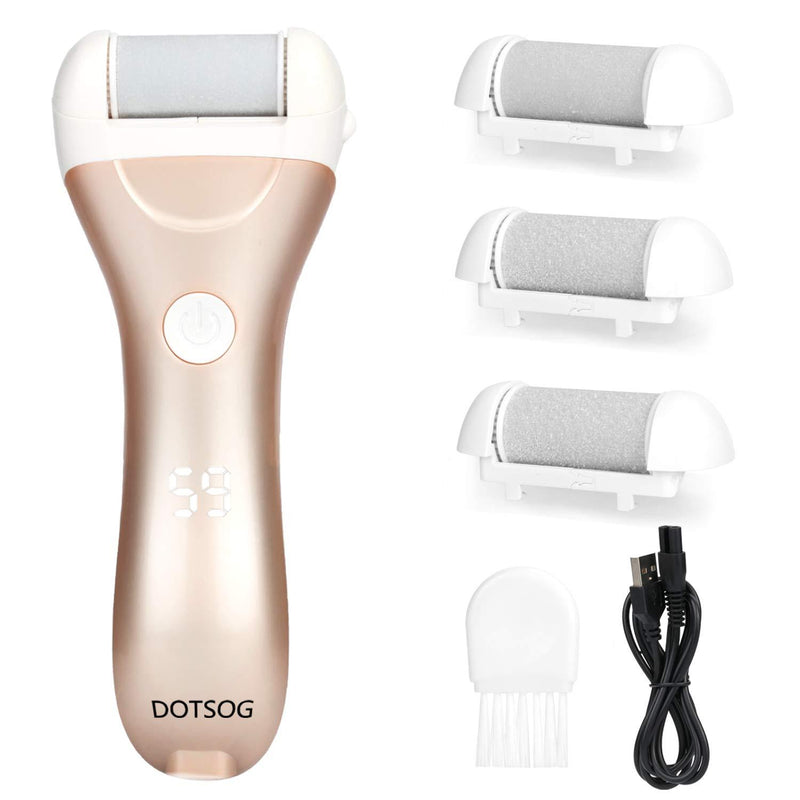 DOTSOG Electronic Foot File Callus Remover, Pedicure Tools Scrubber Kit Electric Shaver With 3 Coarse Pumice Stone Refillsto Remove Dry/Dead/Hard/Cracked Skin & Calluses, Rechargeable - BeesActive Australia