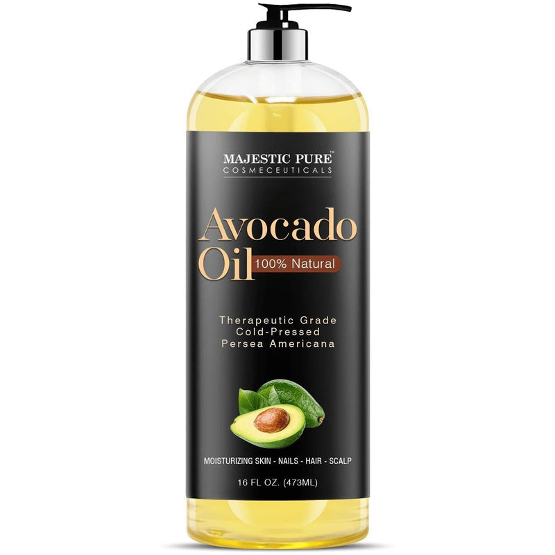 Majestic Pure Avocado Oil for Hair and Skin - 100% Pure and Natural, Cold-Pressed, for Skin Care, Massage, Hair Care, and Carrier Oil to Dilute Essential Oils, 16 fl oz - BeesActive Australia