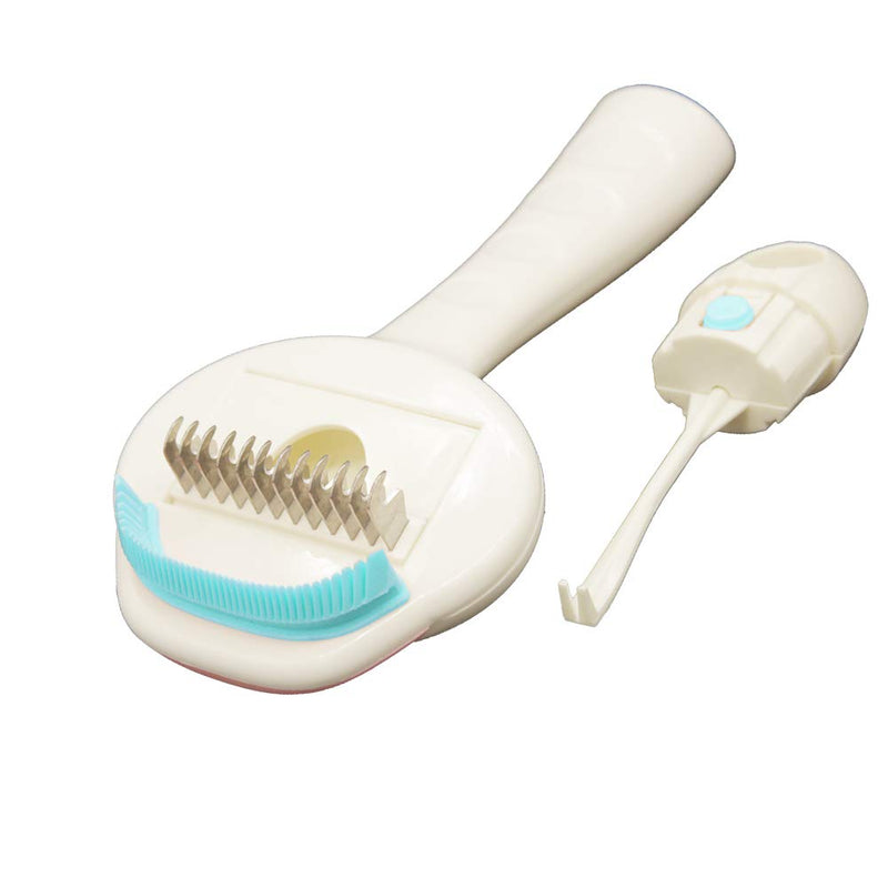 Pet Cat Dog Brush Comb Grooming Tool 3 in 1 Knot Opener Tangle Remover Slicker Brush Groomer Green - BeesActive Australia