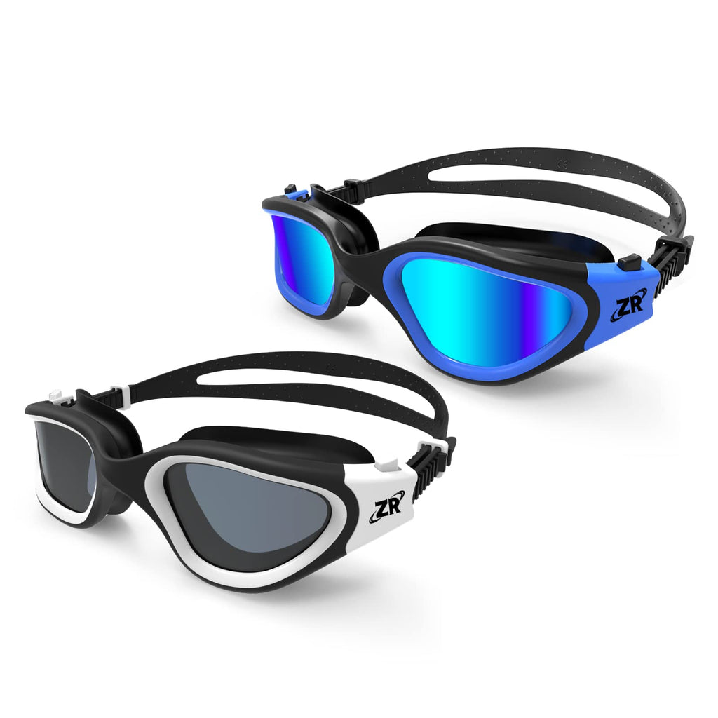 ZIONOR Swim Goggles, 2 Packs G1 Polarized Swimming Goggles for Adult/Men/Women Polarized Blackblue & Clearwhite - BeesActive Australia