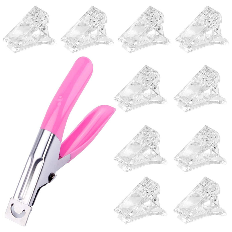 WXJ13 10 Pcs Nail Gel Quick Building Nail Tips Clip DIY Manicure and Professional Fake Nail Tip Clipper Cutter - BeesActive Australia