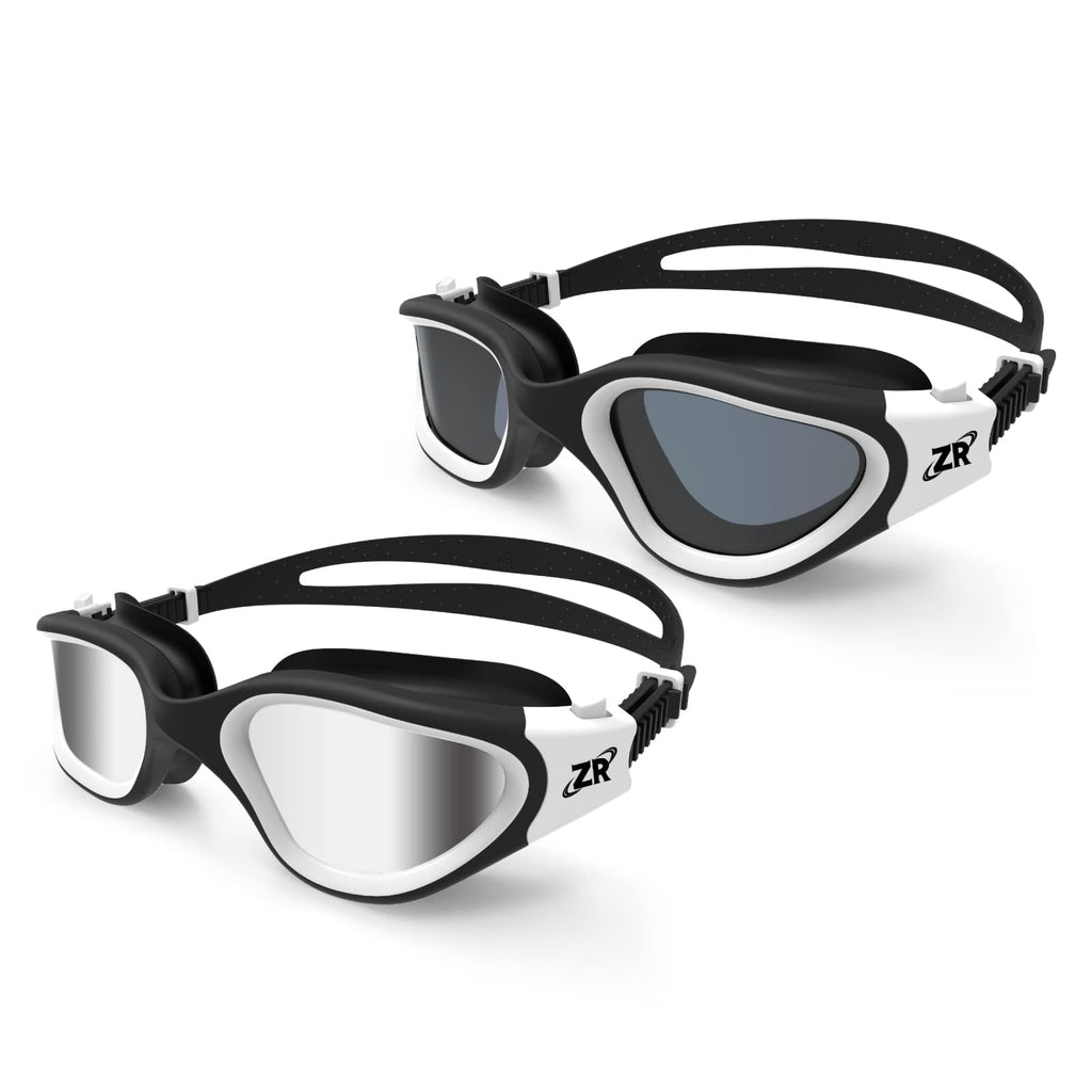 ZIONOR Swim Goggles, 2 Packs G1 Polarized Swimming Goggles for Adult/Men/Women Polarized Blackwhite & Clearwhite - BeesActive Australia
