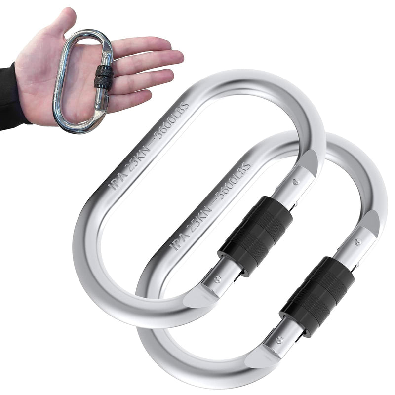 Caribeener Clips,Climbing Carabiner(25kn=5600lbs),Heavy Duty Carabiner Clip,Multipurpose for Rigging, Ropes, Hammocks (2pack) - BeesActive Australia
