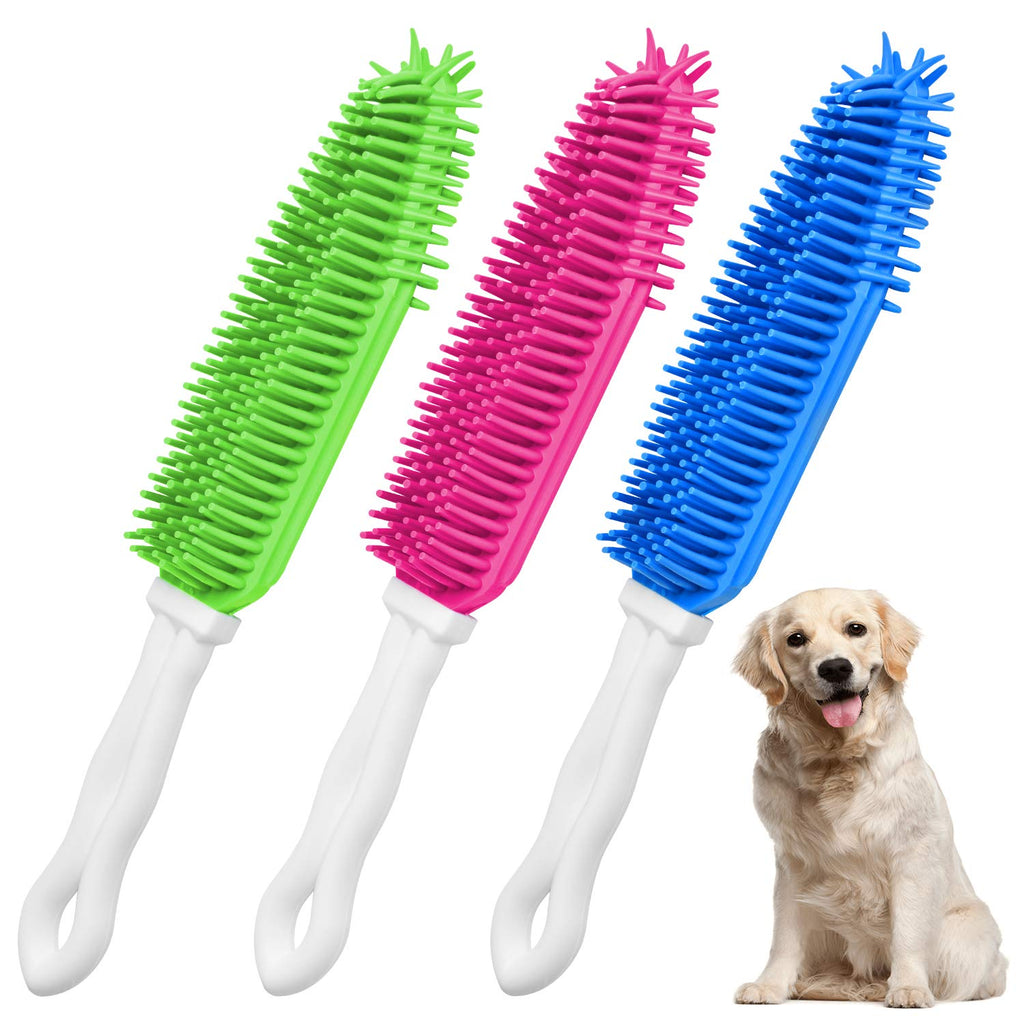 Akamino 3 Pieces Pet Hair Remove Brush, Car & Auto Detailing Brush - Hair Lint Remover for Dogs Cats, Rubber Massage Brush for Furniture, Car Interiors, Carpet - BeesActive Australia