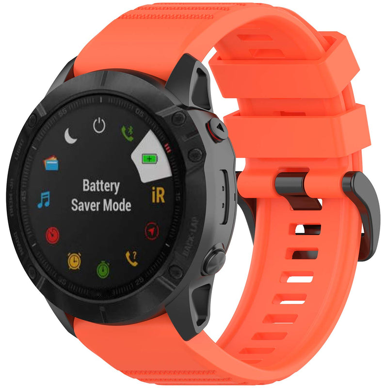 Fit for Garmin Fenix 6X Watch Band, Fenix 5X Plus Bands for Women Men, 26mm Quickfit Silicone Replacement Bands Straps Wristbands Fit for Garmin Fenix 5X/6X /Fenix 3HR/Descent MK1 Coral Red - BeesActive Australia