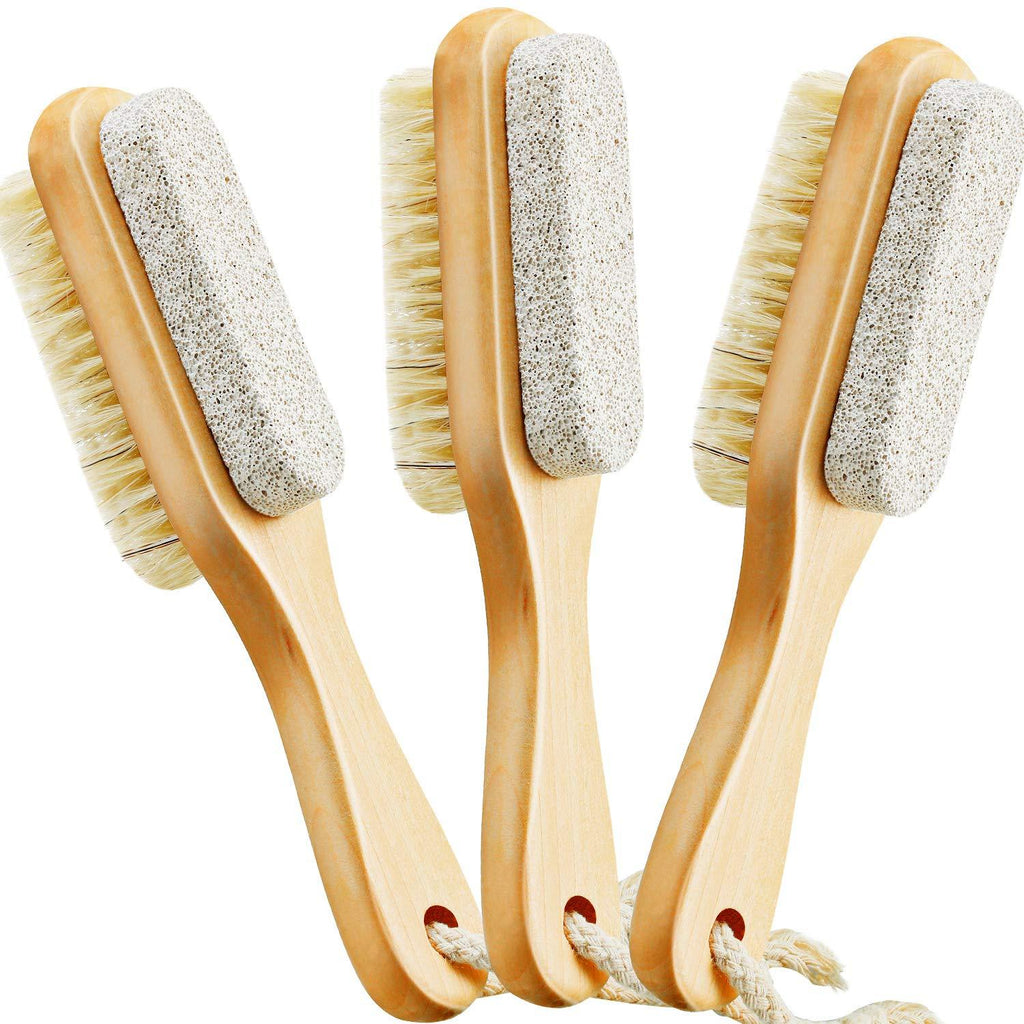 3 Pieces Foot File Rasp Callus Remover Pumice Stone Rasp Brush Double Sided Foot Scrubber Exfoliator with Pumice Stone and Bristle Brush Foot Scraper Pedicure Tools for Dry Dead Skin Foot Care - BeesActive Australia