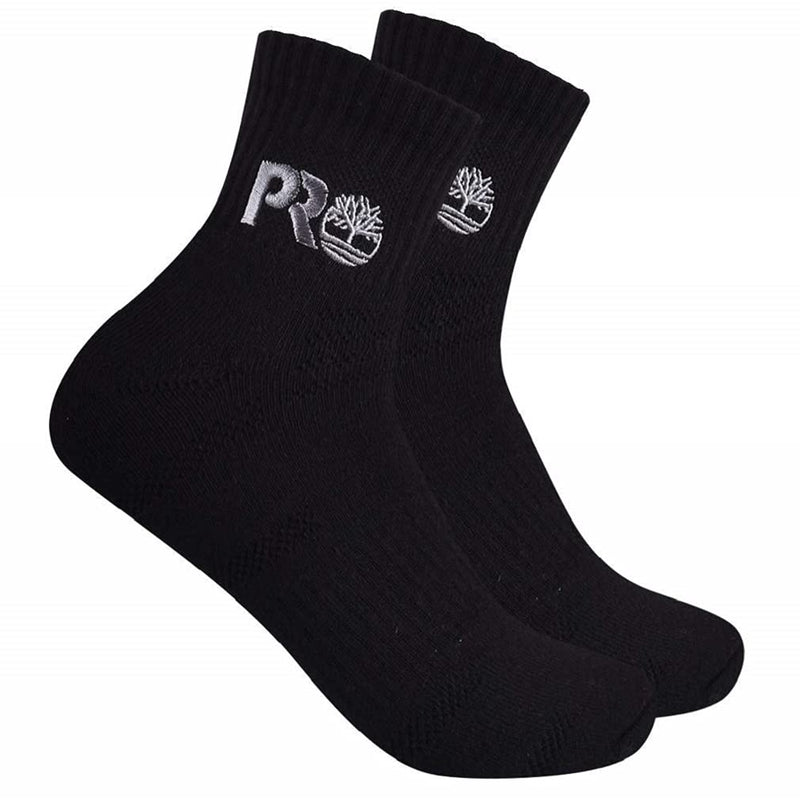 Timberland PRO mens 2-pack Down Draft Quarter Ankle Socks Large Black Heather - BeesActive Australia