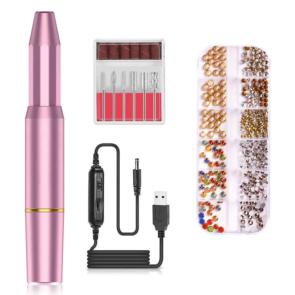 Professional Electric Nail Drill Machine Nail Drill Kit For Acrylic, Gel Nails, Manicure Pedicure Polishing Shape Tools with 11Pcs Nail Drill Bits(Pink) - BeesActive Australia