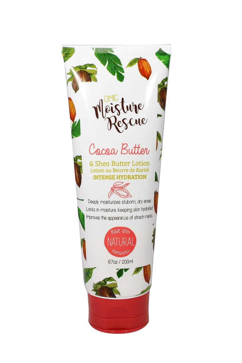 Omic Moisture Rescue Shea Butter Lotion with Cocoa, 6.7 Fl oz / 200ml - Hydrating Lotion Helps With Eczema, Stretch Marks, and Improves Skin Elasticity for Body or Hand Cream Cocoa & Shea Butters - BeesActive Australia