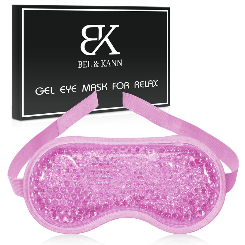 BEL&KANN Cooling Eye Mask, Eye Mask for Puffy Eyes, Eye Therapy Heat Mask Gel Beads - Stress Pain Relief Eye Mask Puffiness, Ice Eye Mask Cold Eye Mask Reusable Gel Pack Frozen Plush Backing Headache Pink - BeesActive Australia