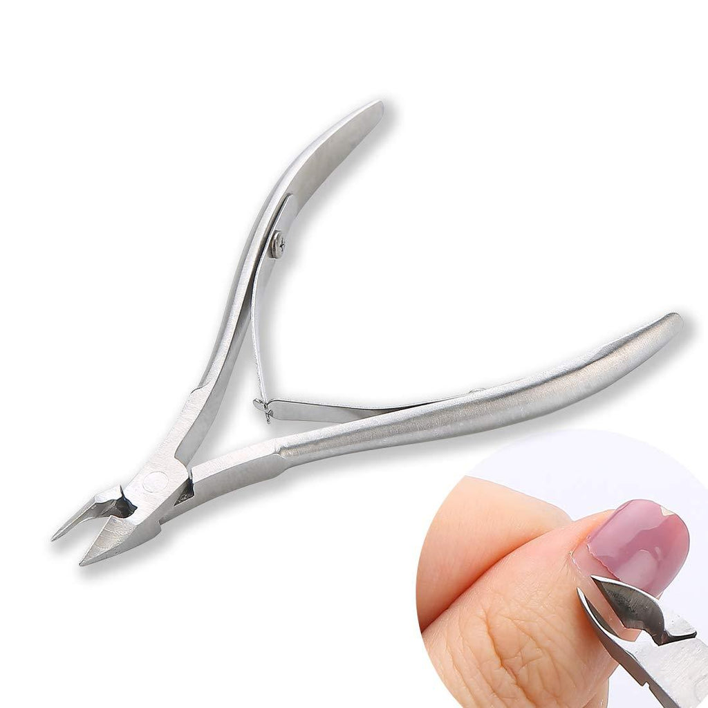 Dr.Nail Professiona Cuticle Cutter Stainless Steel Cuticle Trimmer Cuticle Scissors Sharp Blade Cuticle Nippe with Double Spring，Manicure Pedicure Tool for Home and Salon(Silver) Silver - BeesActive Australia
