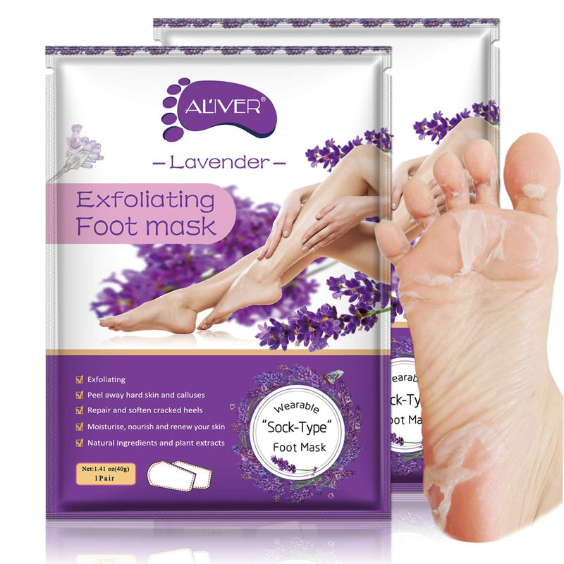 Foot Peel Mask 2 Pack of Peeling mask, Natural Foot Care Exfoliating mask, Treatment Repairs Cracked Heels, Calluses & Removes Dead, Dry Skin for Baby Soft Touch Feet Lavender01 - BeesActive Australia