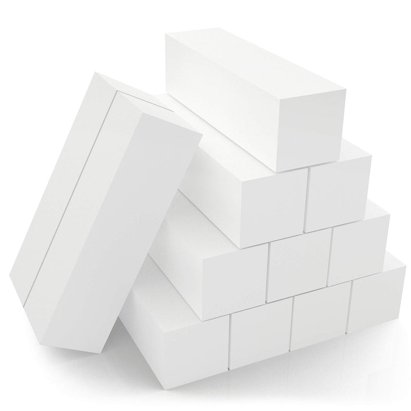 Natural and Acrylic Nail Buffing Blocks, 12-Pack, 4 Sided, Medium Grit (White) White - BeesActive Australia