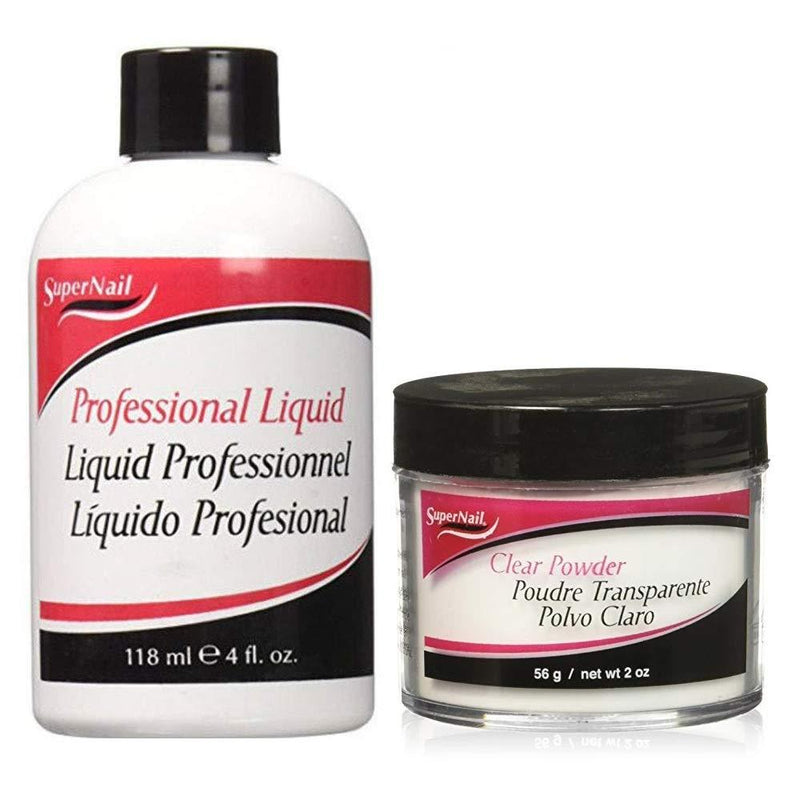 SuperNail Professional Nail Liquid 4oz & Clear Powder 2oz Bundle - BeesActive Australia
