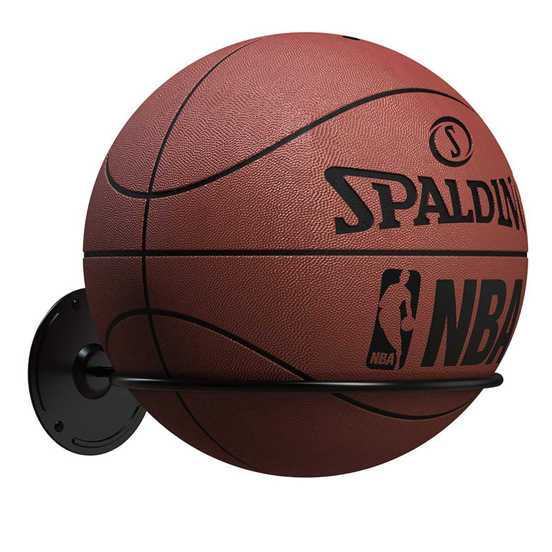 Kesito Single Ball Wall Mount Holder, Display Storage Rack for Basketball Volleyball Soccer Ball (Steel) Black - BeesActive Australia