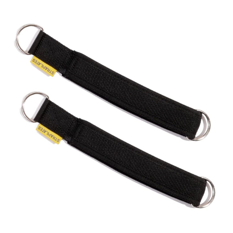 Strapilates Single Loop Pilates Straps for Pilates Reformer, Pilates Cadillac, and Other Fitness Equipment Adjustable Length with Double D-Ring,Color: Black, One Pair (2 Pieces) - BeesActive Australia