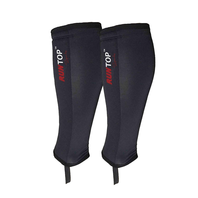 RUNTOP Neoprene Shin Sleeves for Rope Climbing Shin Guards Sleeves for Deadlifting Weightlifting Powerlifting Cross Fitness Training Box Jumping Compression Leg Calf Support Protector Men Women Black-Pair Medium - BeesActive Australia