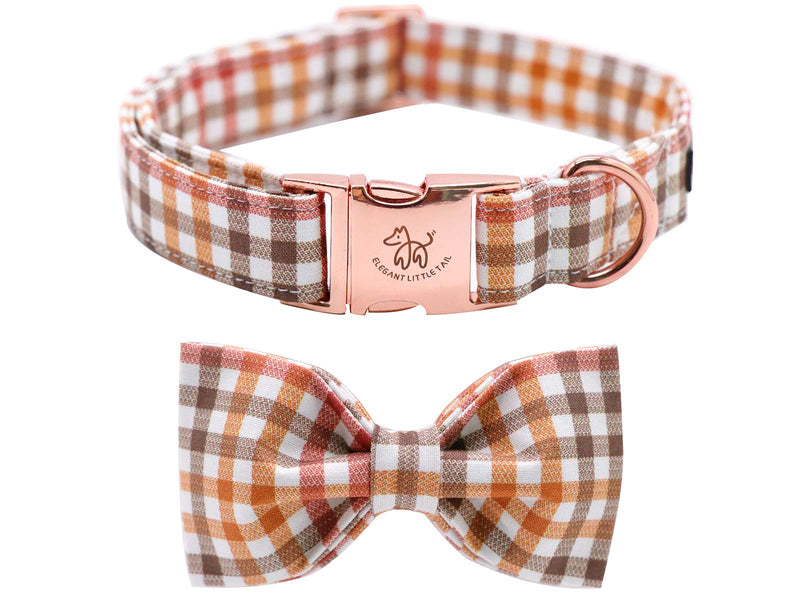 Elegant little tail Dog Collar with Bow, Comfotable Dog Bowtie, Bowtie Dog Collar Adjustable Dog Collars for Small Medium Large Dogs and Cats Small (Pack of 1) A: Yellow Plaid - BeesActive Australia