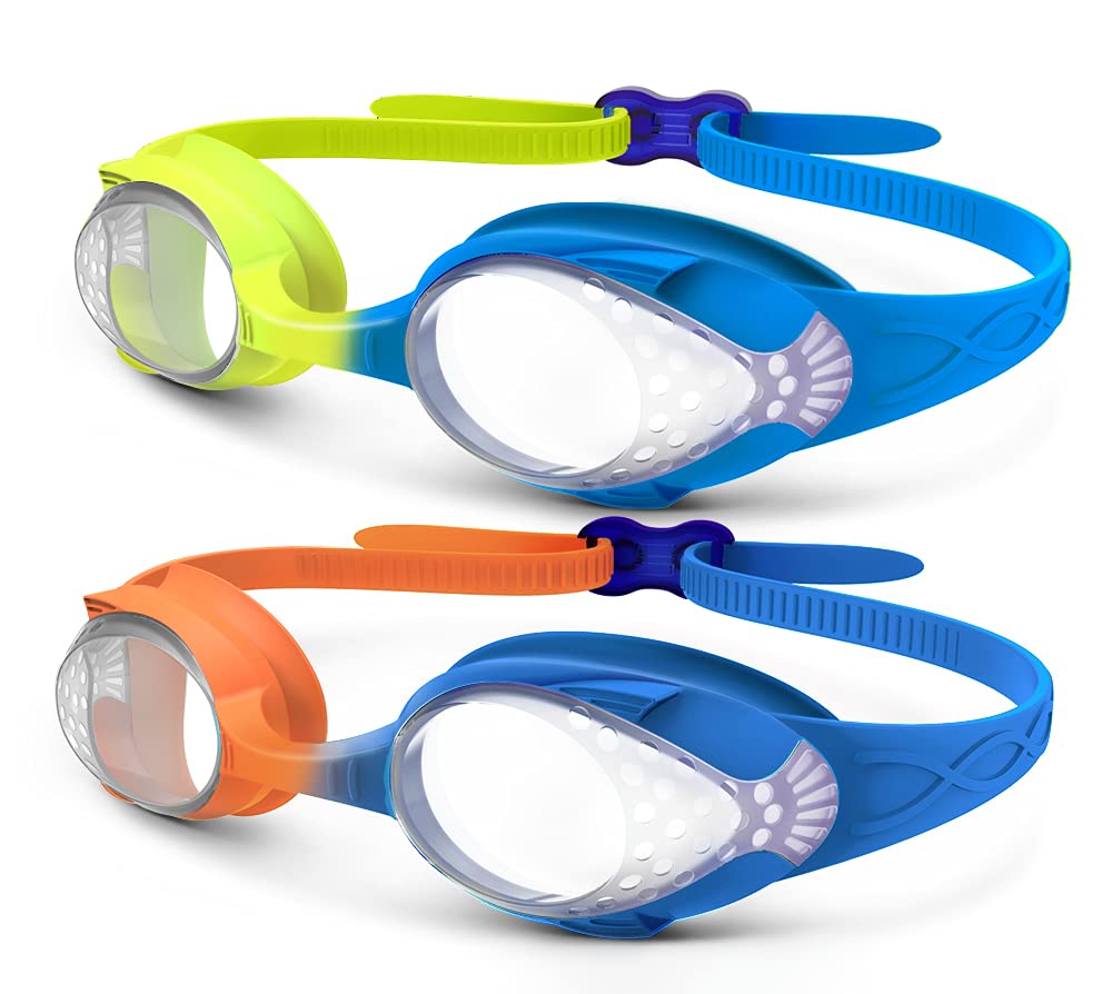 OutdoorMaster Kids Swim Goggles 2 Pack - Quick Adjustable Strap Swimming Goggles for Kids 2 Pack-f - BeesActive Australia